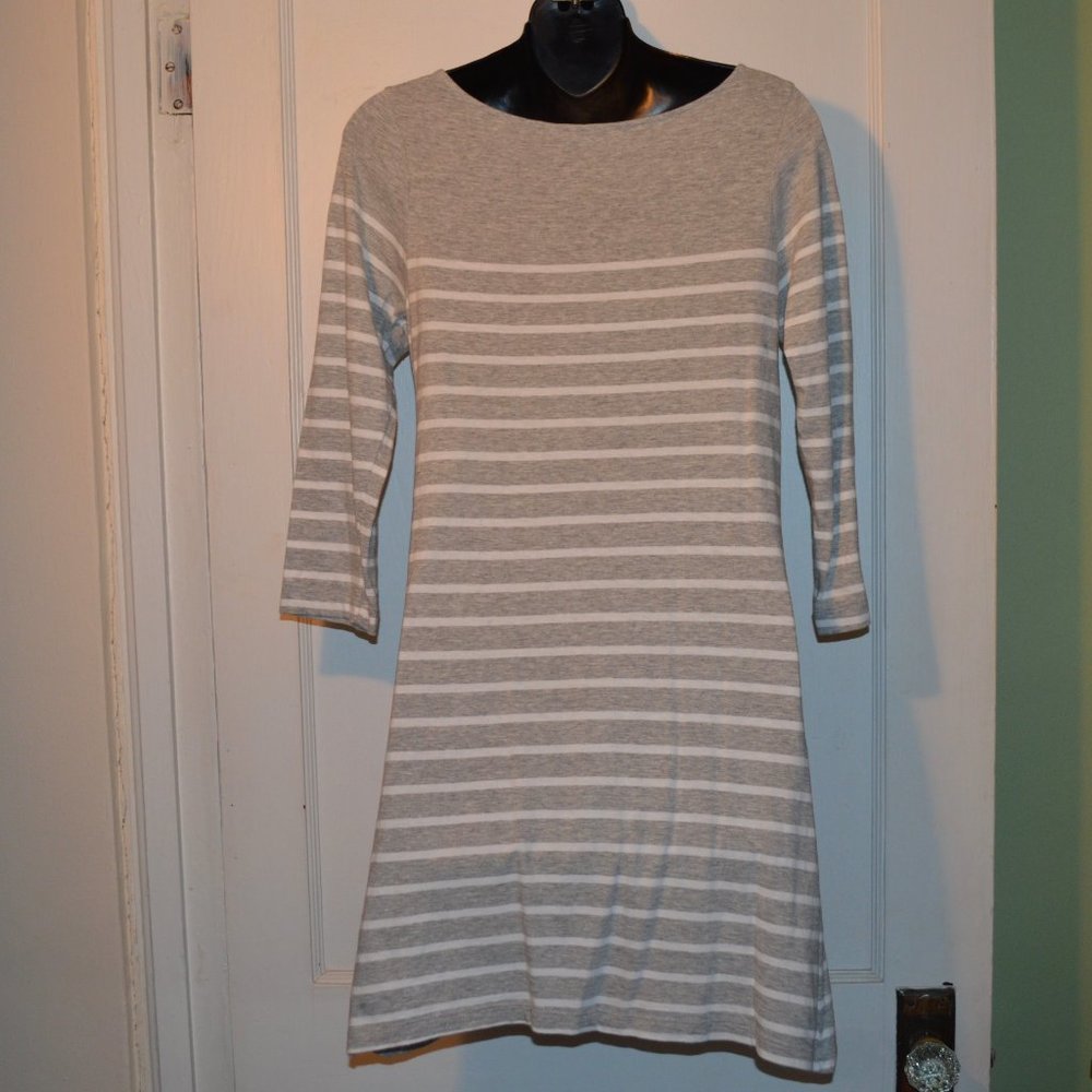 Square Neck Knee Length Striped Shirt Dress Size S - Picture 3 of 5